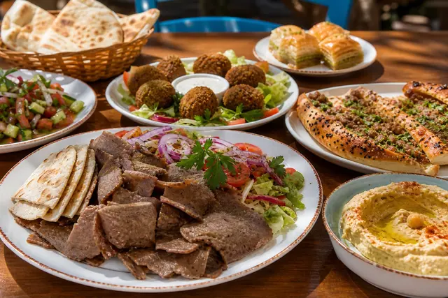 Canarian fish, papas arrugadas, salad, and homestyle dishes on a sunny table