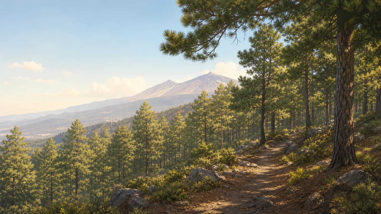 Illustrative PlayaGo experience scene for Portillo Alto viewpoint; not an exact route or safety condition image.