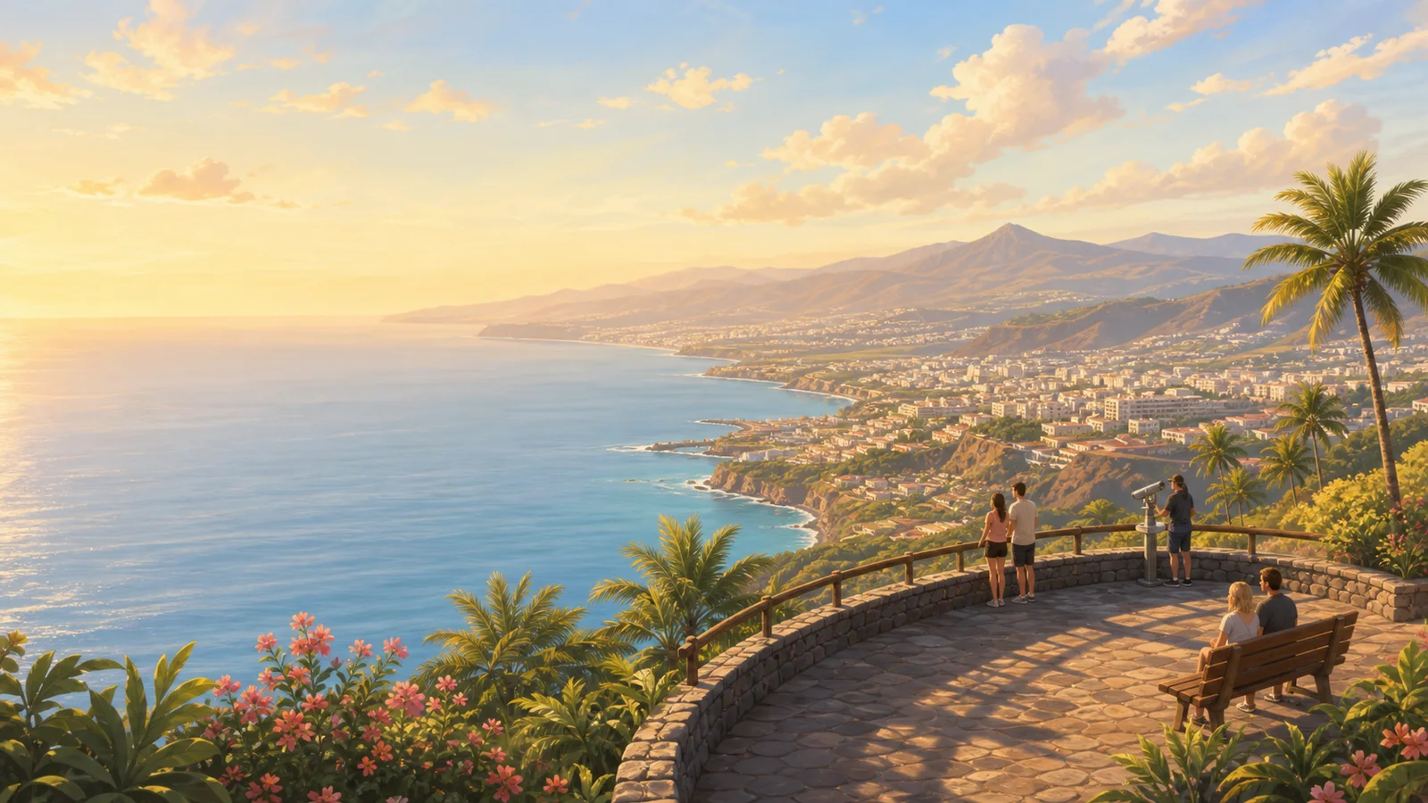Illustrative PlayaGo experience scene for Chirche viewpoint; not an exact route or safety condition image.
