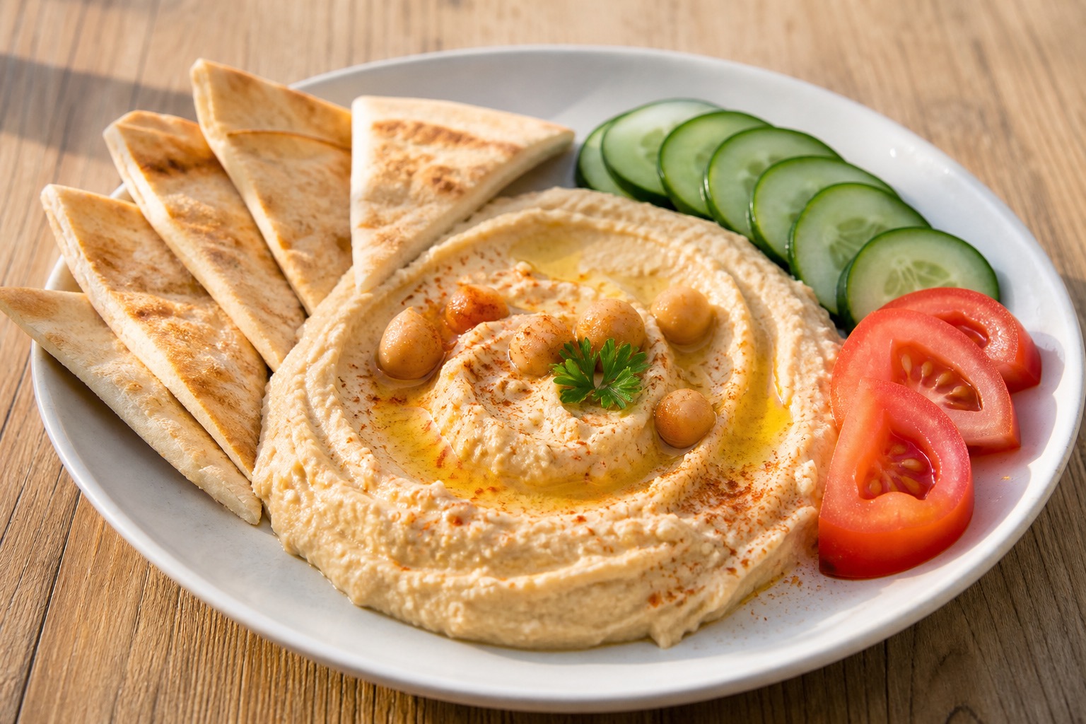 Hummus with half Turkish bread