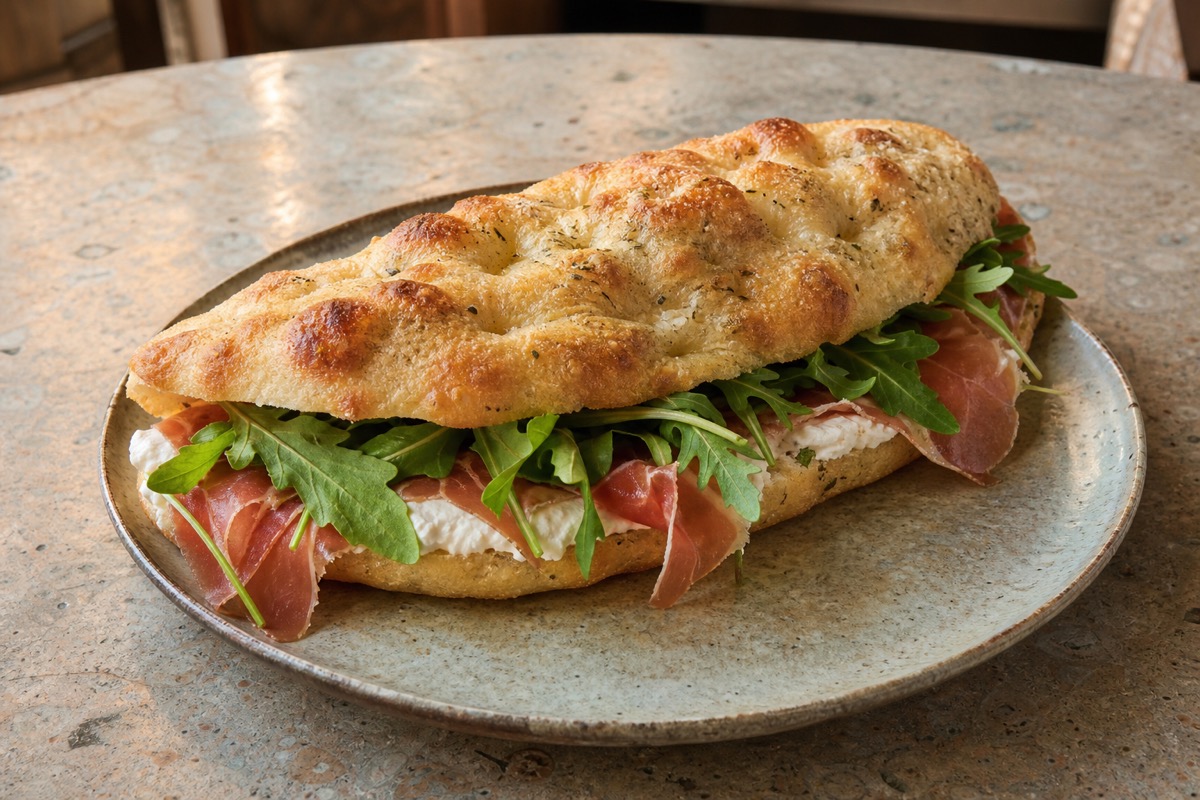 Stuffed Philadelphia focaccia