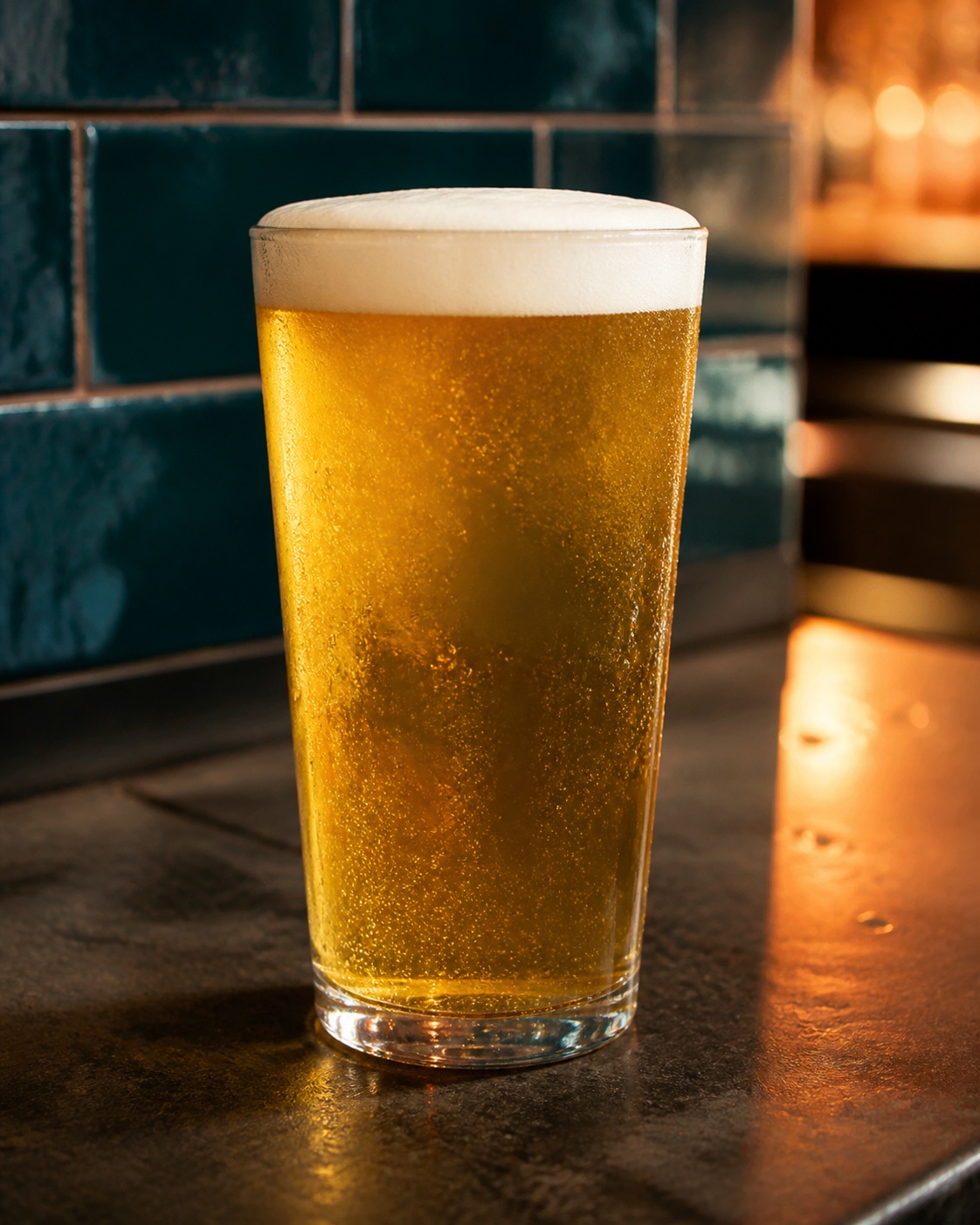 Pinta de cerveza representativa