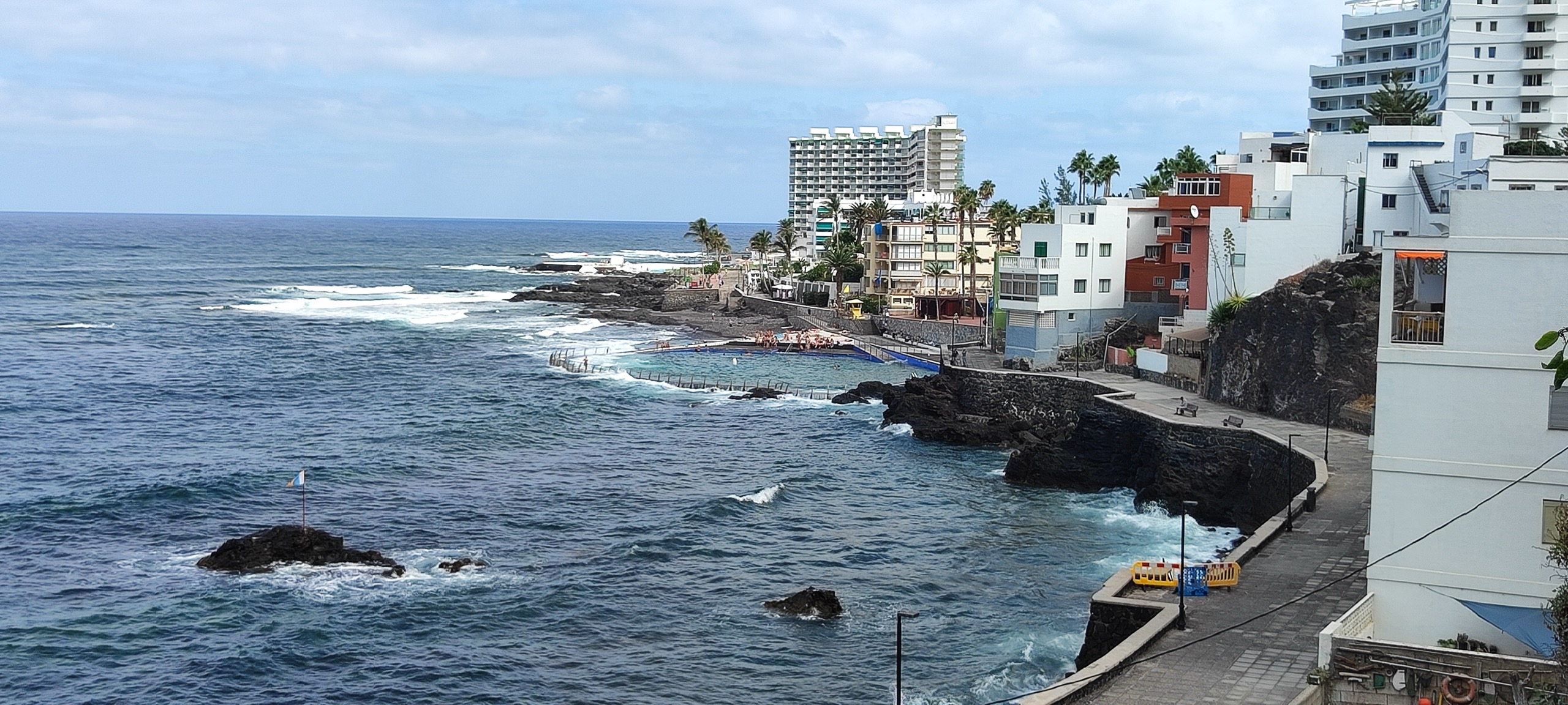 Seawater natural pool of El Arenisco on the Punta del Hidalgo coast with the Atlantic beyond.
