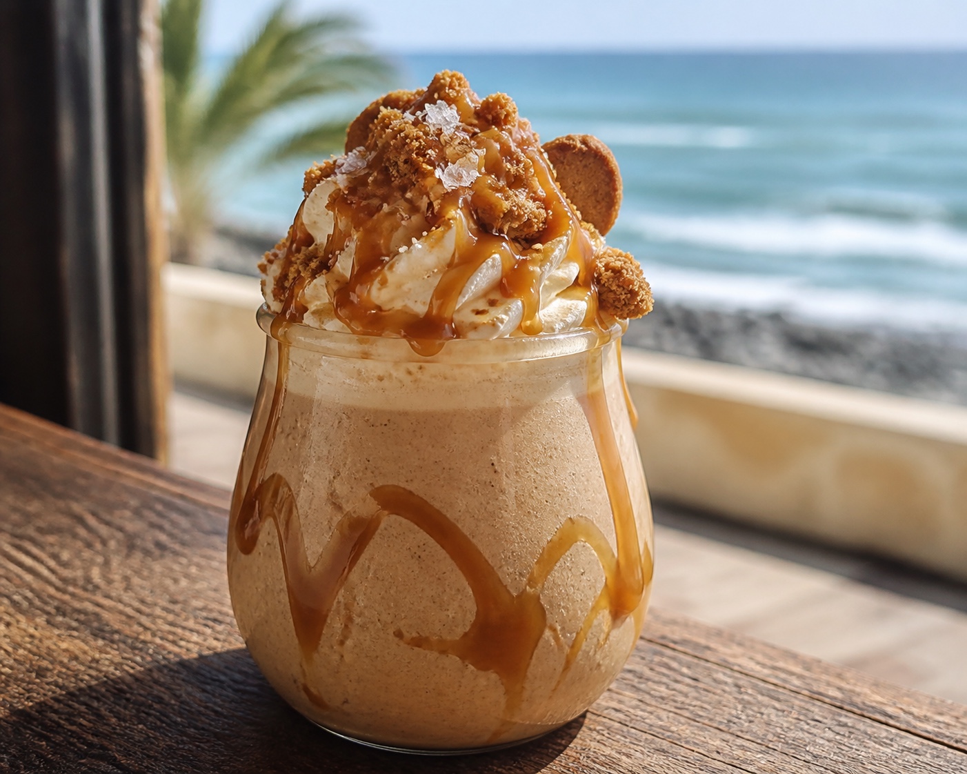 Batido representativo de caramelo salado y Biscoff