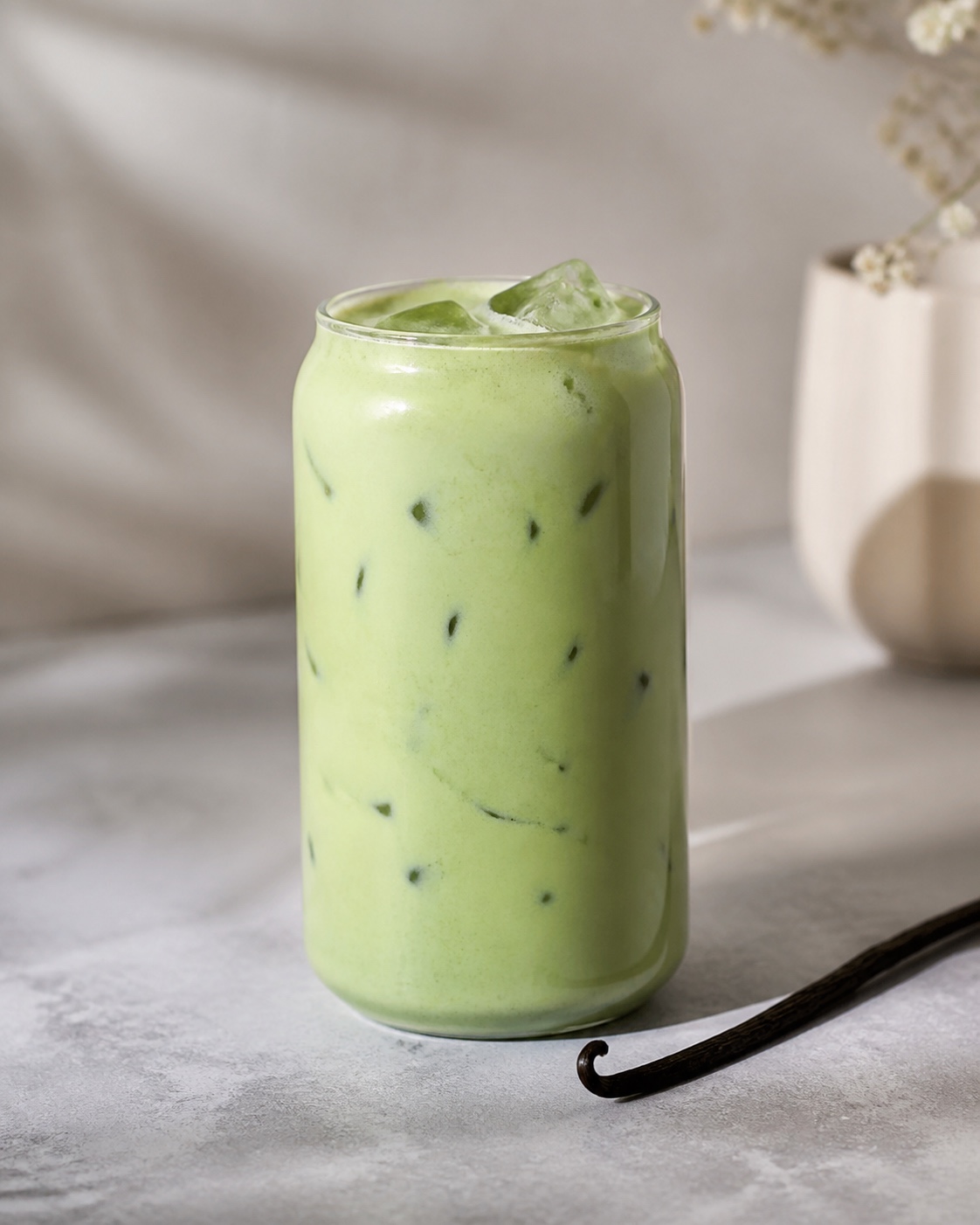 Matcha frío de vainilla representativo